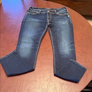 Silver SUKI Mid super Skinny Jeans Dark Blue